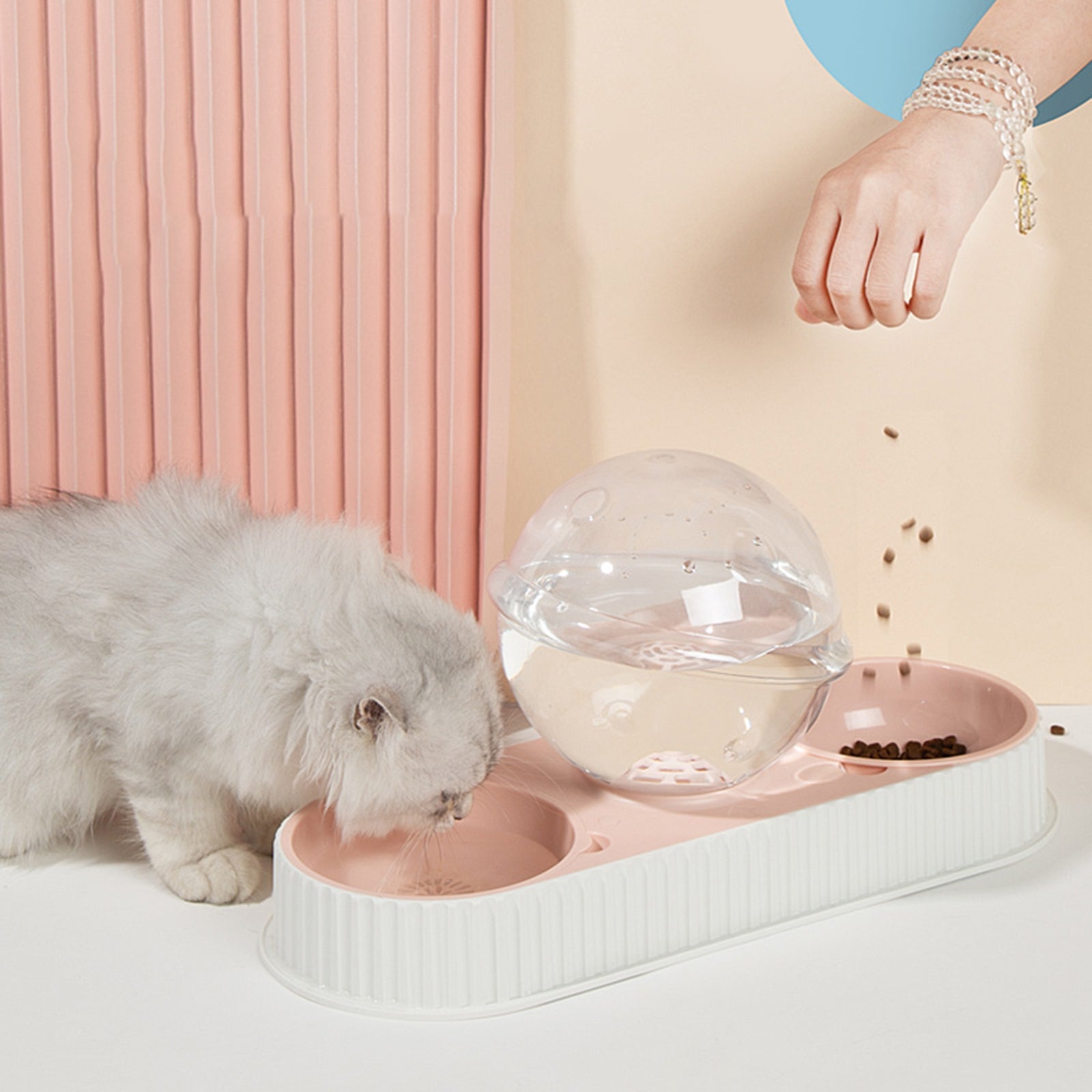 Automatic Pet Feeder And Water Bowl Drinking Station
